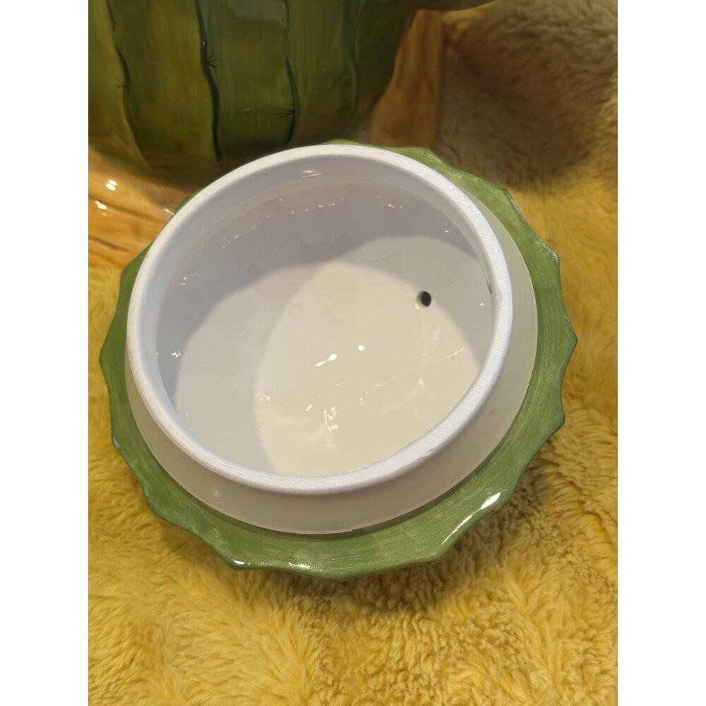 Clay Art Cactus Cookie Jar Ceramic Hand Painted Southwest Kitchen Kitchy - Picture 8 of 11